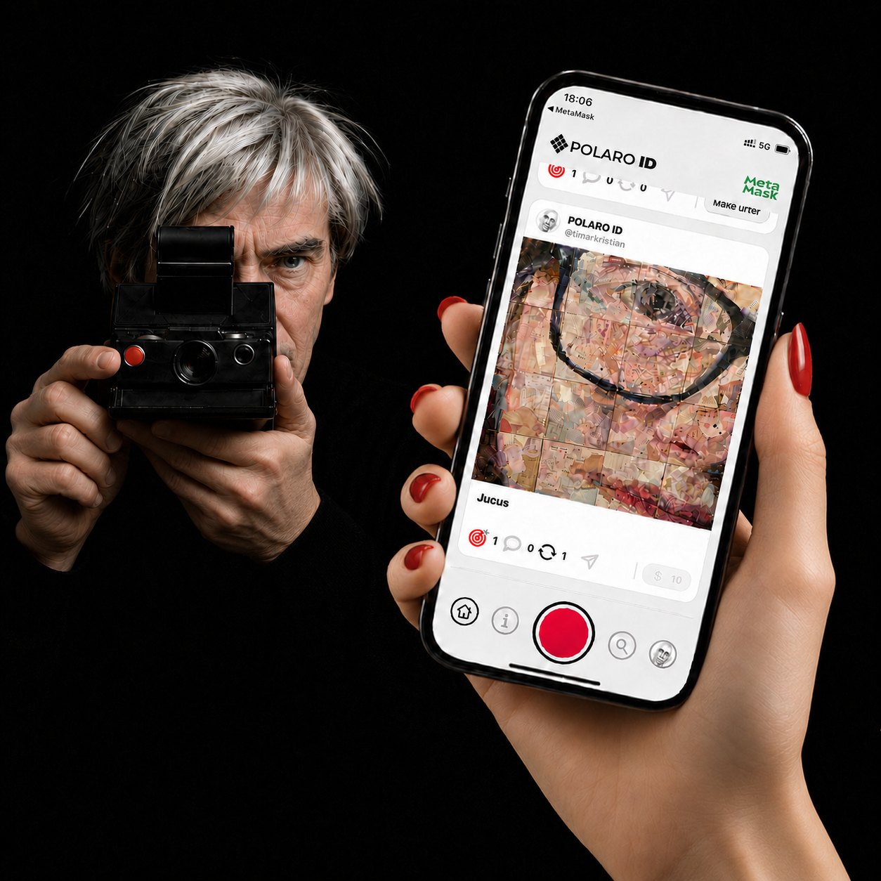 Polaro ID app shown with an original camera-born photography concept